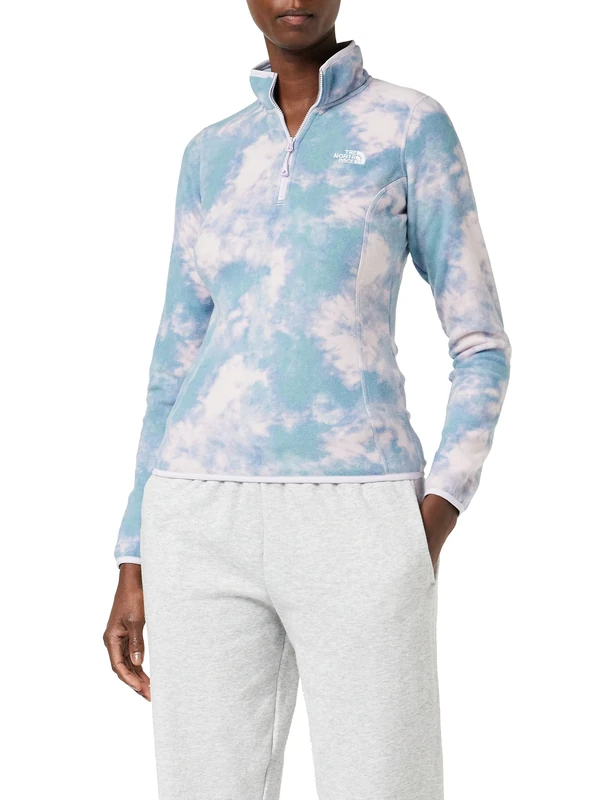 The North Face 100 Glacier Sweater Lavender Fog Glacier Dye Print M