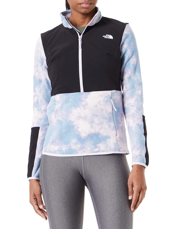 The North Face Diablo Sweater Lavender Fog Glacier Dye Print-TNF Black S
