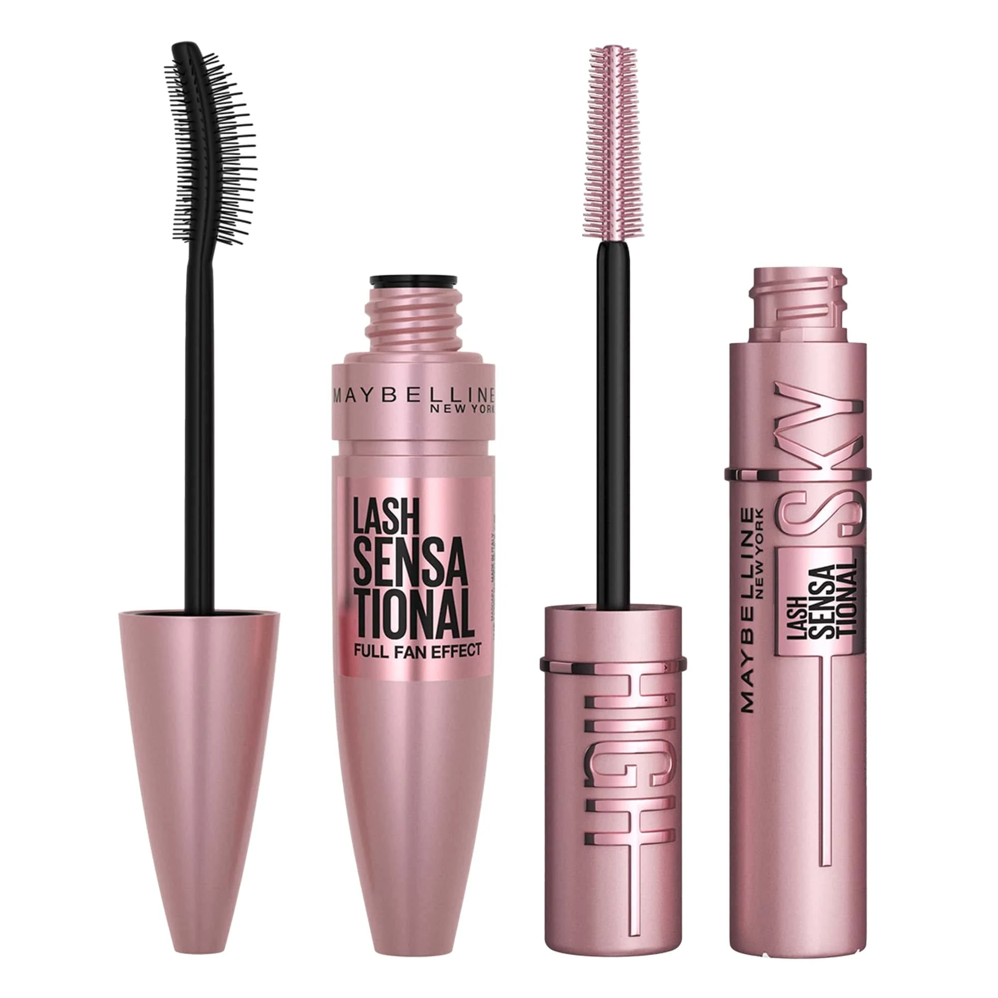 Maybelline New York Mascara Ultimate Duo, Includes Lash Sensational Volumizing and Thickening 01 Very Black & Sky High Lengthening with Lightweight Buildable Formula, 1.0 count