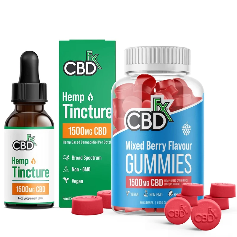 CBDfx 1500 mg CBD High Strength CBD Oil With CBDfx 1500 mg CBD High Strength Mixed Berry Gummies