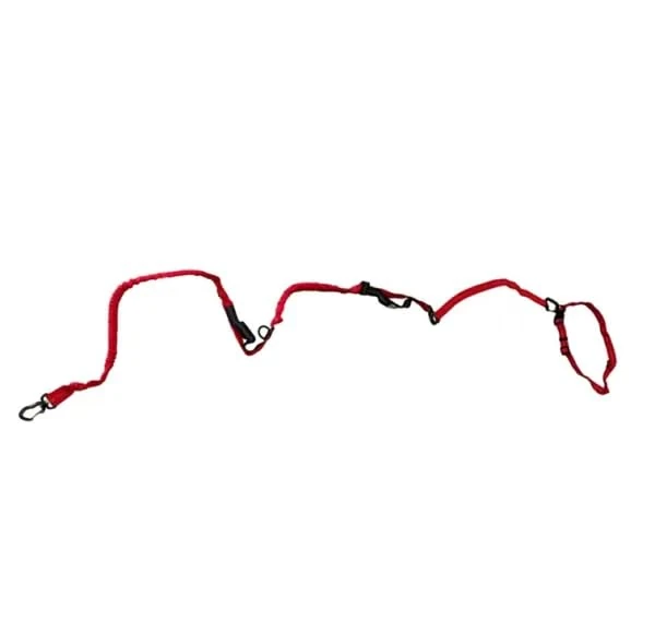 Fido Pro Remi-Runner Leash with Two Bungees and Handles, Red