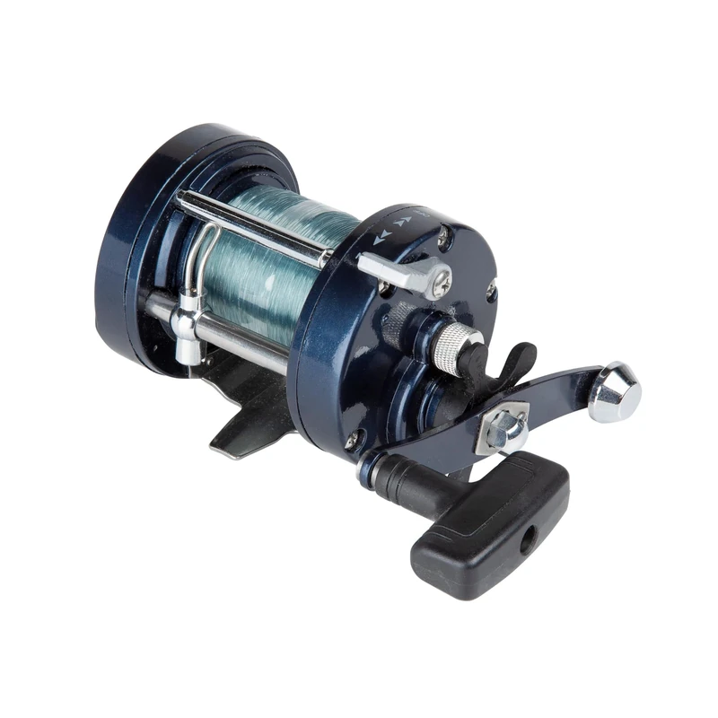 Shakespeare SALT Multiplier Reel – Lightweight Graphite Body, Level Wind System, Pre-Spooled with Mono, and Durable Graphite Spool for Saltwater Fishing -20, Black