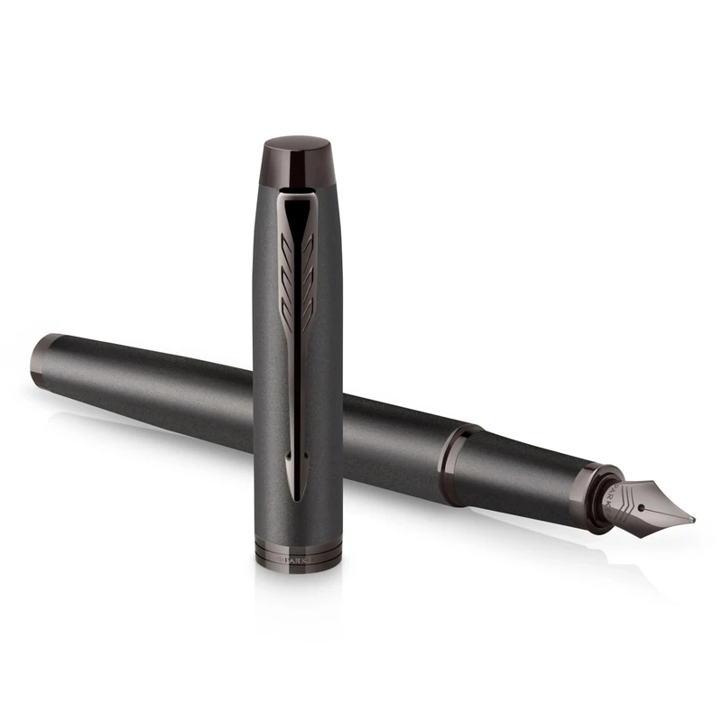 Parker IM Monochrome Fountain Pen | Gun Metal Finish and Trims | Medium Nib | Blue Ink | Gift Box