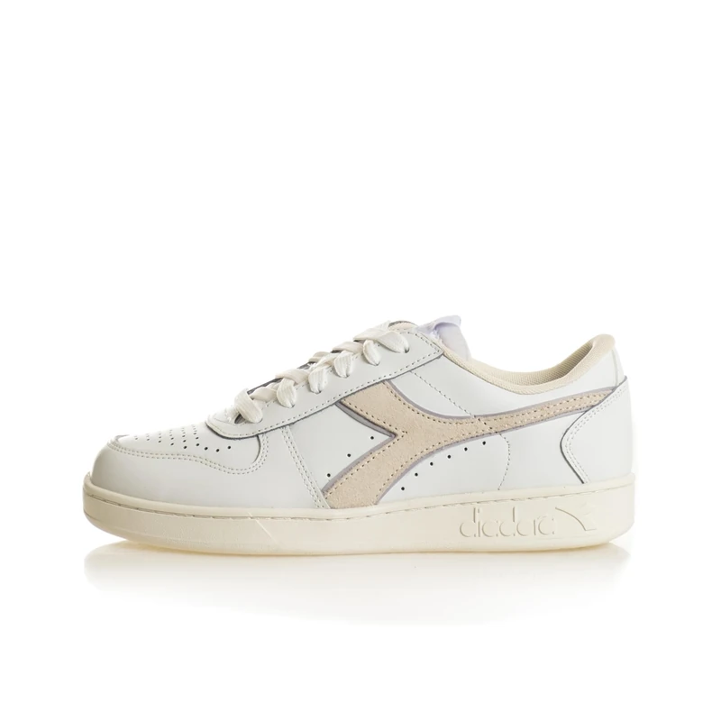 Diadora Women's Magic Basket Low Leather Gymnastics Shoes, White Lilac Marble, 7.5 UK