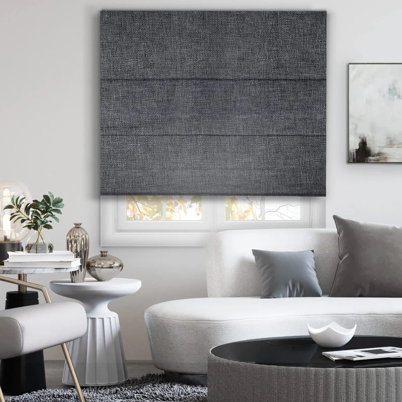 CHICOLOGY Roman Shades for Windows, Window Treatments for Home, Polyester Blackout Shade, Lexington Pebble, 36" W X 72" H