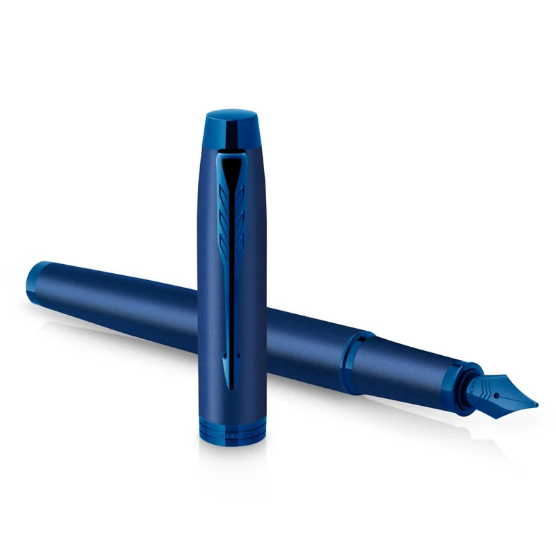 Parker IM Monochrome Fountain Pen | Blue Finish and Trims | Fine Nib | Blue Ink | Gift Box