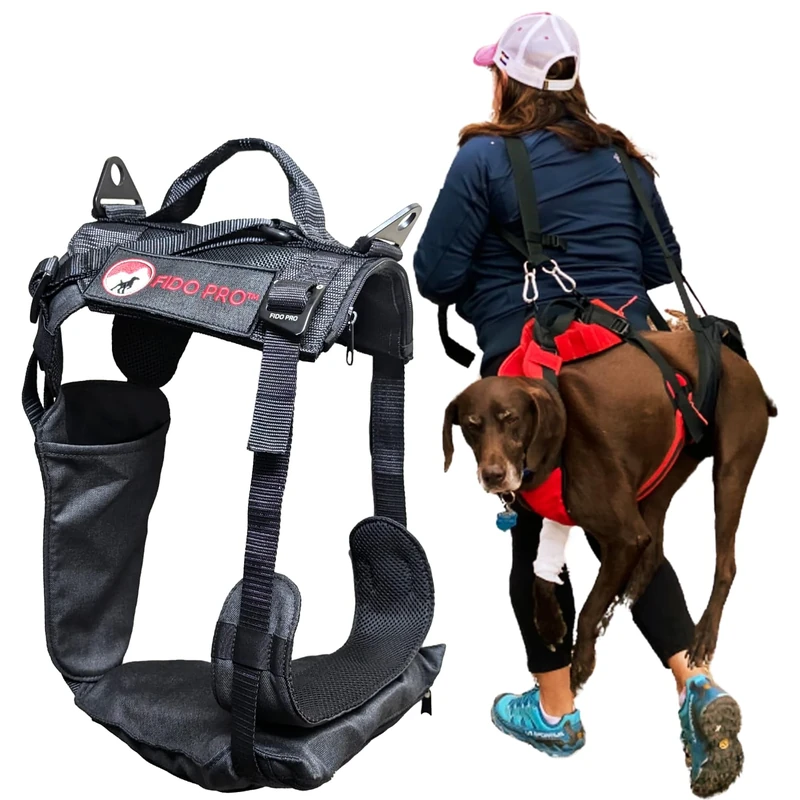 Fido Pro Panza Harness with Deployable Rescue Sling, Black