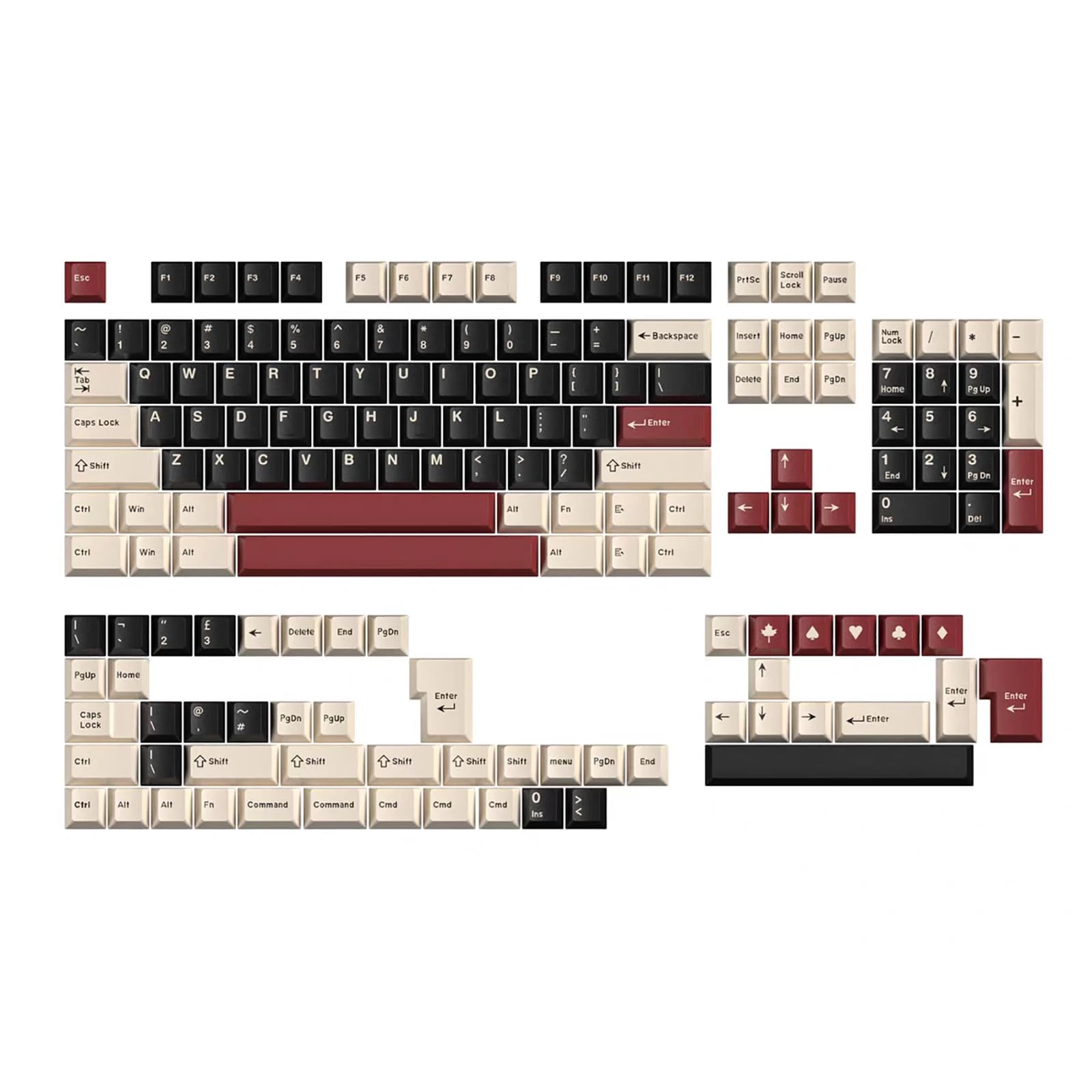 172 Keys Doubleshot Keycap Cherry Profile Rome Keycap Set Fit for 61/64/87/104/108 Cherry Mx Switches Mechanical Keyboard