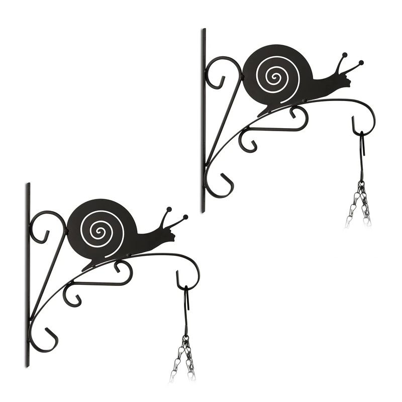 Relaxdays Snail Design Hanging Basket Brackets - Set of 2