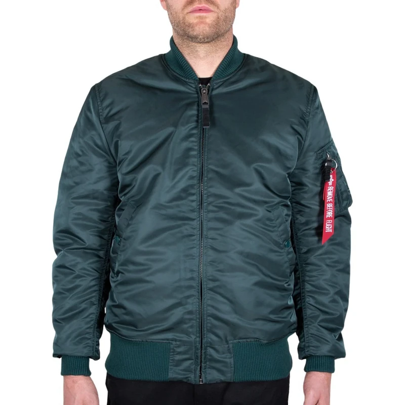 Alpha Industries MA-1 VF 59 Long Bomber Jacket for Men Navy Green