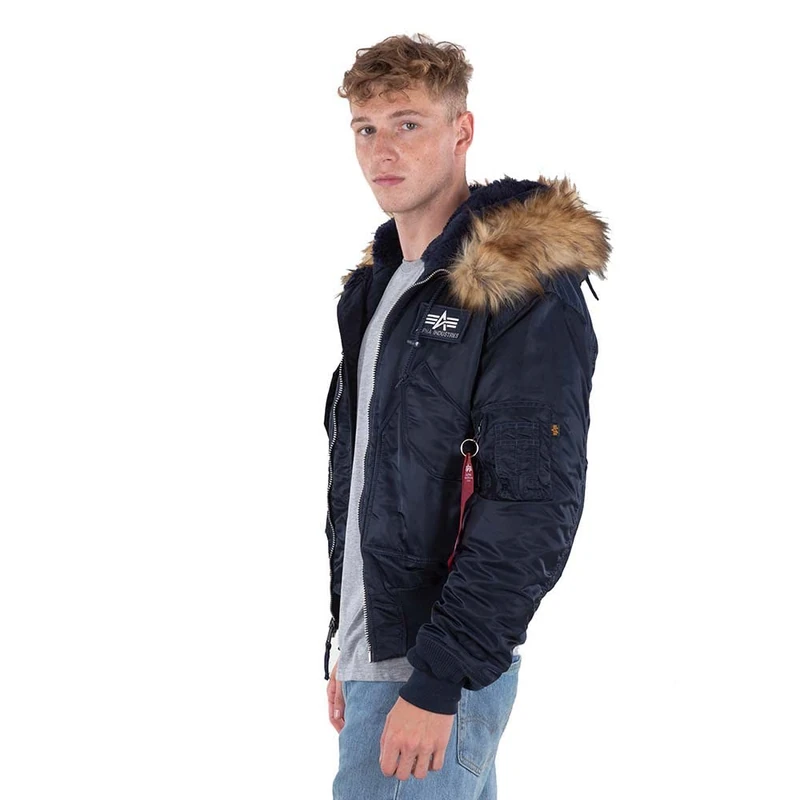 Alpha Industries 45P Hooded Bomber Jacket for Men Rep.Blue
