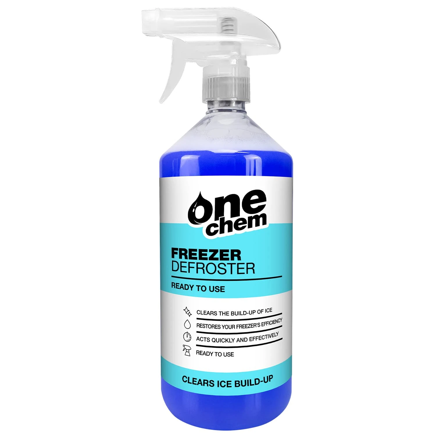 One Chem Freezer Defroster 500ml - Ready to Use - Clears Ice Build Up Restores Freezer Efficiency - Acts Quickly And Effectively