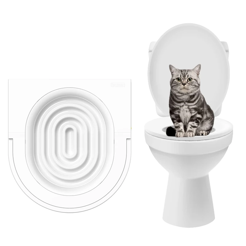 READAEER Cat Toilet Training Kit - Train Your Cat to Use The Toilet, White