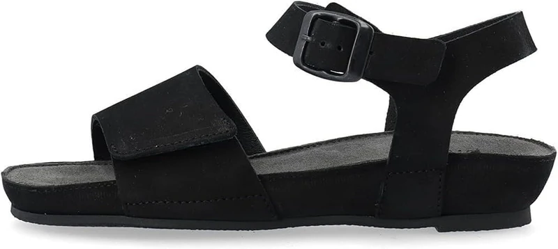 CA'SHOTT A/S Women's Casava Buckle Sandal Nubuck, Black, 4 UK