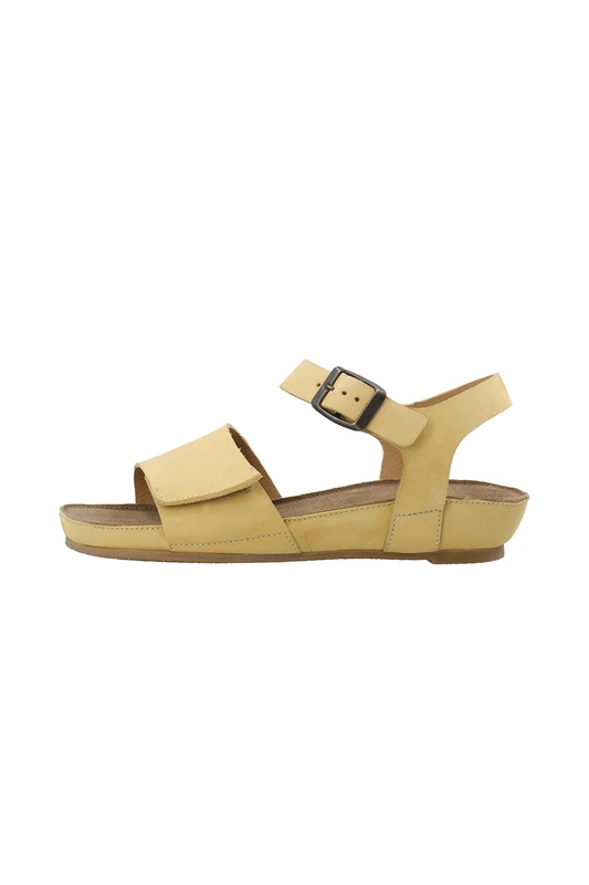 CA'SHOTT A/S Women's Casava Buckle Sandal Nubuck, Yellow, 5 UK
