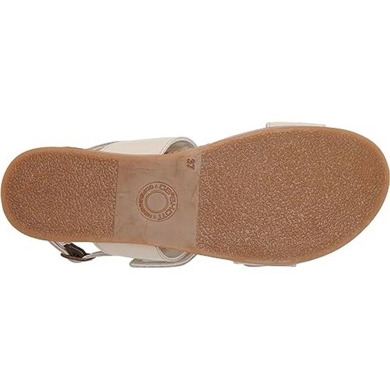 CA'SHOTT A/S Women's Casalice Velcro Sandal Leather Flat, Cream, 6.5 UK