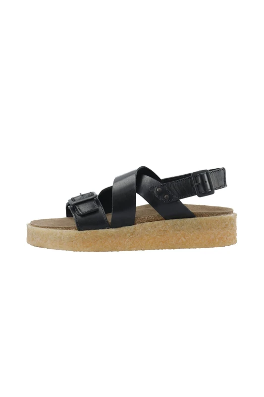CA'SHOTT A/S Women's Casdagmar Cross Sandal Vegetable Tanned Leather, Black, 5 UK