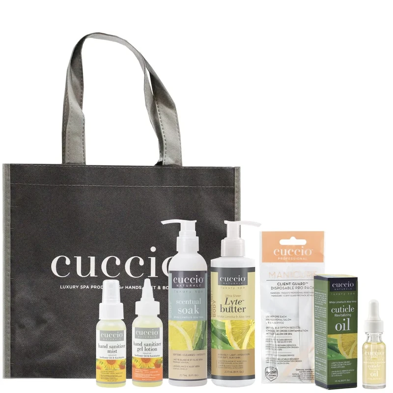 cuccio luxury hand hygiene kit- white limetta & aloe vera