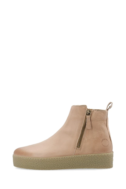 CA'SHOTT A/S Women's Cascamilla Double Zip Oily Nubuck Ankle Boot, Beige, 5 UK