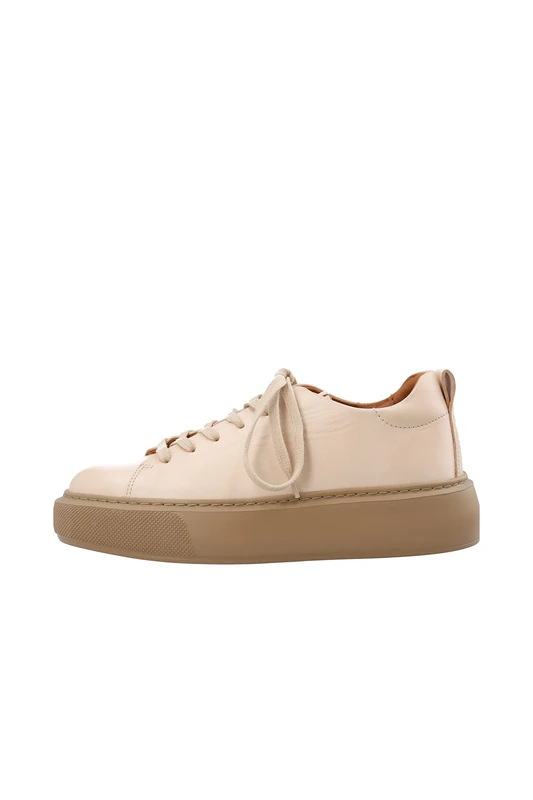 Ca'Shott A/S Women's Casida Lace Shoe Leather Vegetable Tanned Sneaker, Natural, 4.5 UK