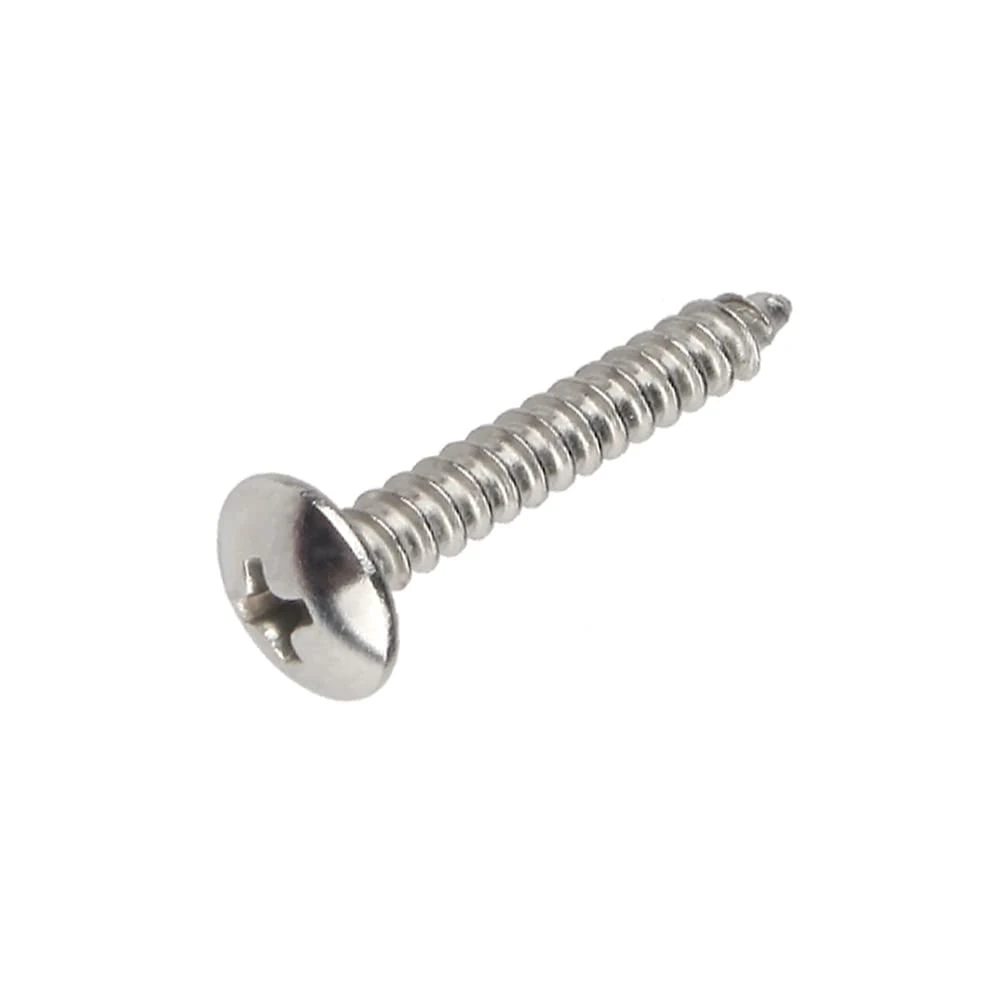 Oneyijun 20 Pcs M3 x 18mm Self Tapping Wood Screws 304 Stainless Steel Mushroom Round Flanged Head Fasteners Drilling Screw Silver