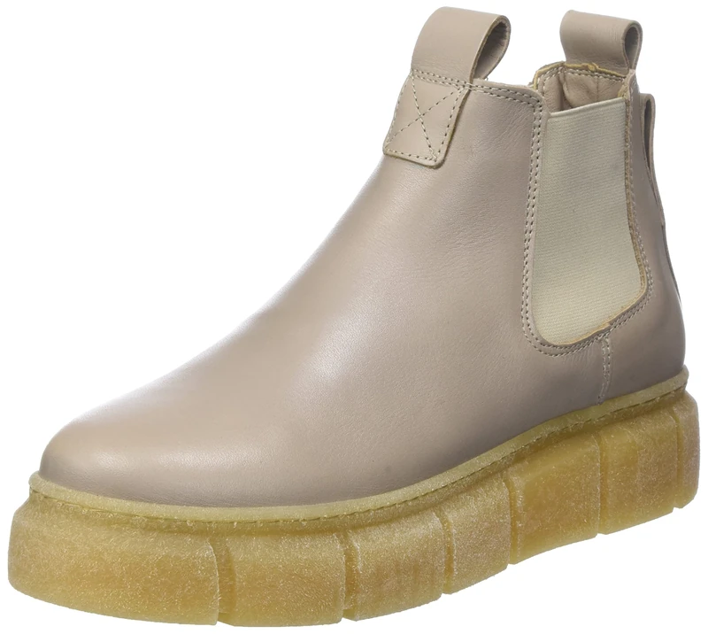 CA'SHOTT A/S Women's Casflora Chelsea Low Cut Smooth Leather Ankle Boot, Taupe, 9.5 UK
