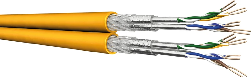 Draka Data Cable Duplex AWG22 Cat.7A Yellow UC1200 HS23 C7A S/FT