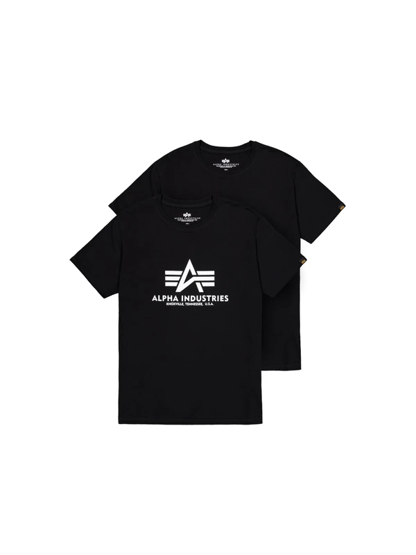 Alpha Industries Basic T 2 Pack T-Shirt for Men Black - Image 1