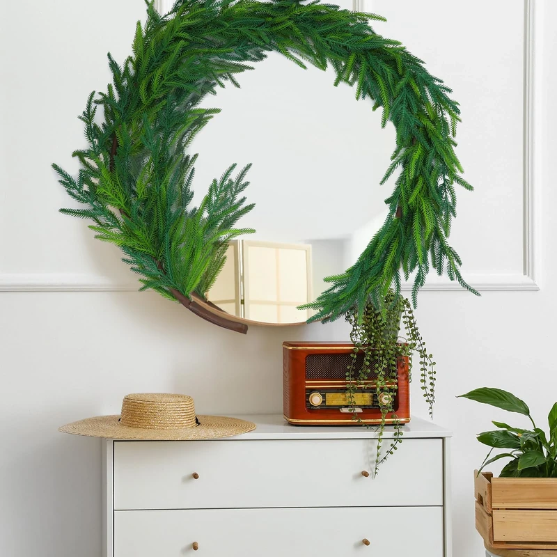 Real Touch Norfolk Pine Garland - Artificial Christmas Greenery for Holiday Indoor Home Decor, Mantle - 60 Inches