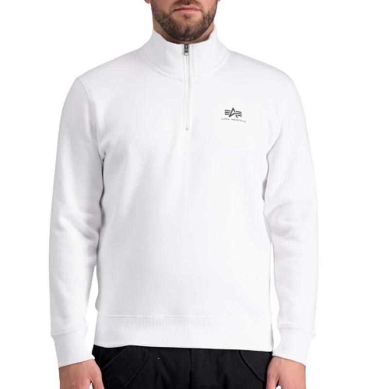 Alpha Industries Half Zip SL Sweatshirt for Men White