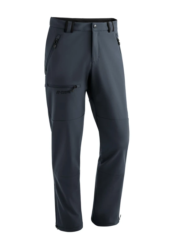 Maier Sports Adakit M Men's Outdoor Trousers, Winter Hiking Trousers with Fleece Inside, Breathable and Warm Softshell Trousers Gray