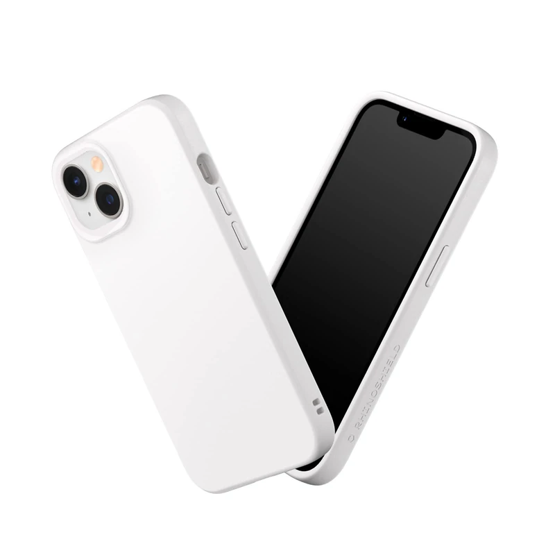 RHINOSHIELD Case Compatible with [iPhone 14/13] | SolidSuit - Shock Absorbent Slim Design Protective Cover with Premium Matte Finish 3.5M / 11ft Drop Protection - Classic White
