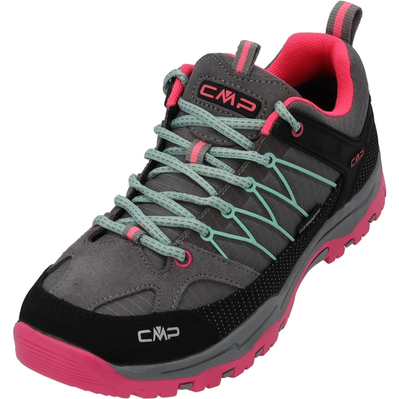 CMP Kids Rigel Low Trekking Shoes WP, Cement-Pink Fluo, 10 UK