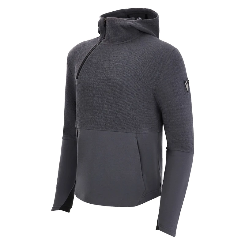 Macron Men's Athleisure Fcc Nyon 1/4 Zip Hoodie Mgry Man Sweatshirt, Grey, S