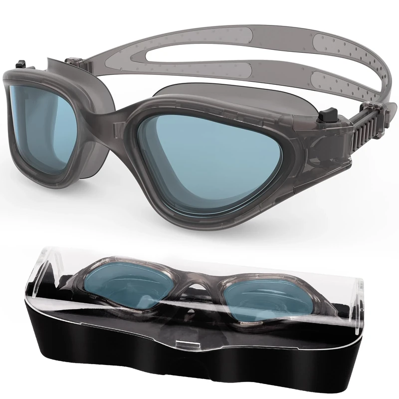 HotSrace Polarized Swimming Goggles Anti Fog Anti UV No Leakage, Swim Goggles with Soft Silicone Clear Vision Easy to Adjust for Adults Men Women Teenager