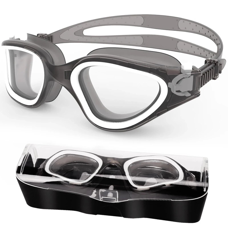 HotSrace Polarized Swimming Goggles Anti Fog Anti UV No Leakage, Swim Goggles with Soft Silicone Clear Vision Easy to Adjust for Adults Men Women Teenager