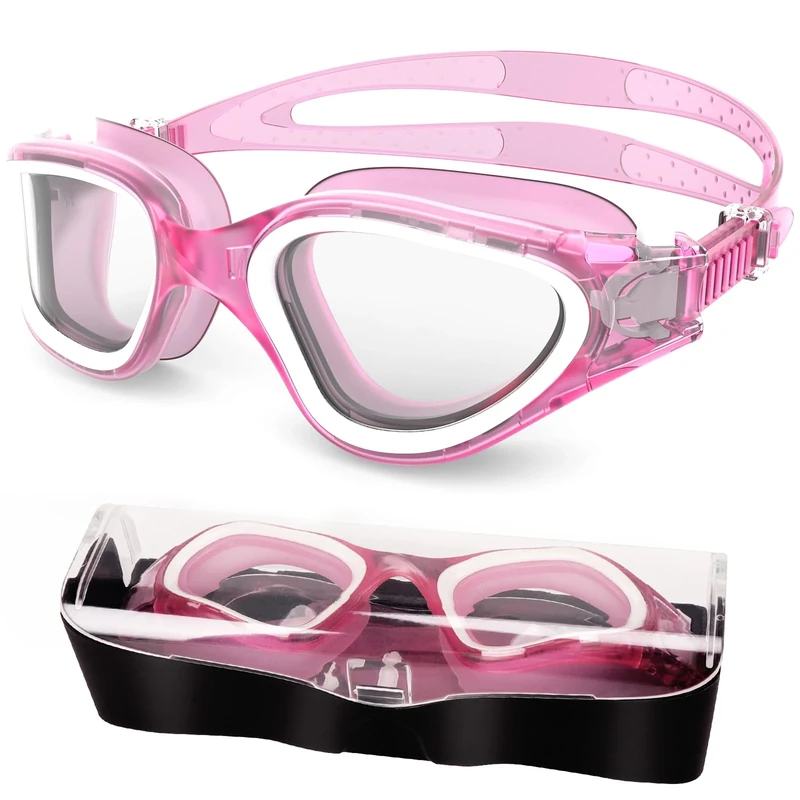 HotSrace Polarized Swimming Goggles Anti Fog Anti UV No Leakage, Swim Goggles with Soft Silicone Clear Vision Easy to Adjust for Adults Men Women Teenager