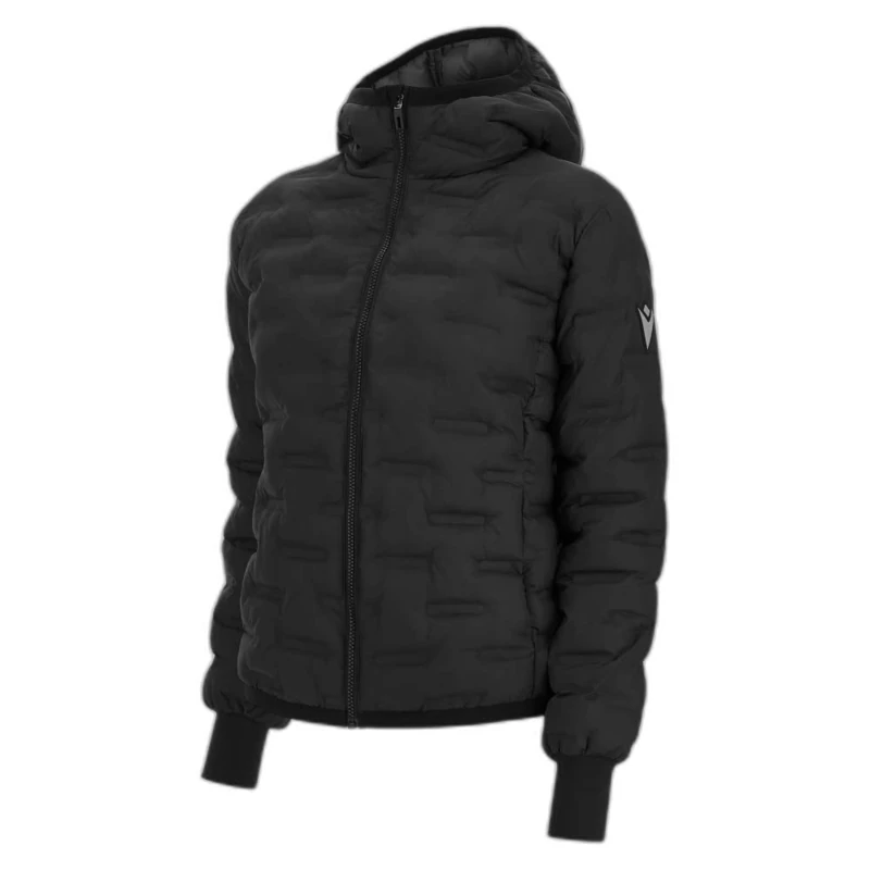 Macron Women's Athleisure Fcc Cortina Hd Hooded Padded Jacket Blk Wmn, Black, L