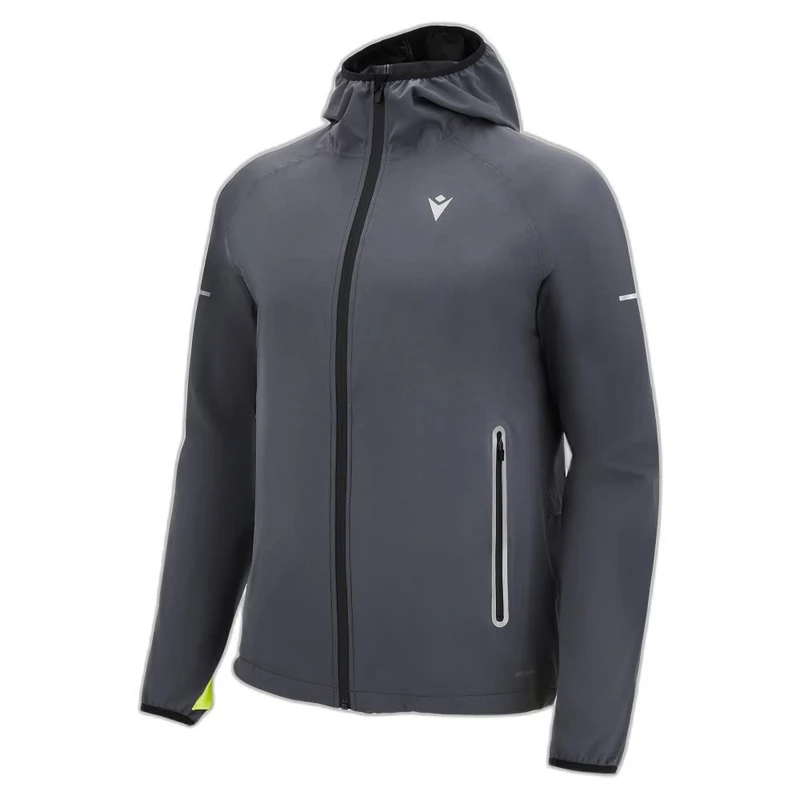 Macron Men's Run Fcc Caleb Rain Jacket Light Man Mgry, Grey, M