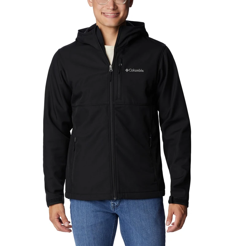 Columbia Men's Ascender Hooded Softshell Jacket, Softshell Jacket, Black, Size S