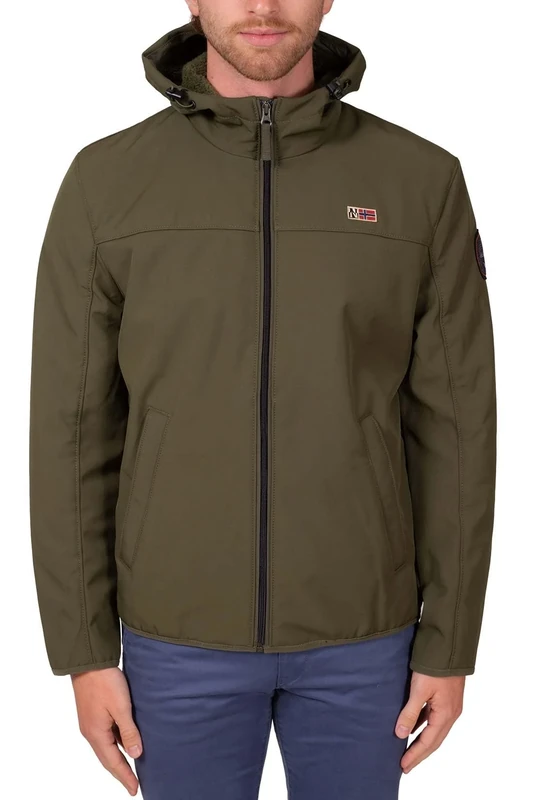 Napapijri Men's Asherman Jacket Windbreaker, Green DEPTHS-FW25, M