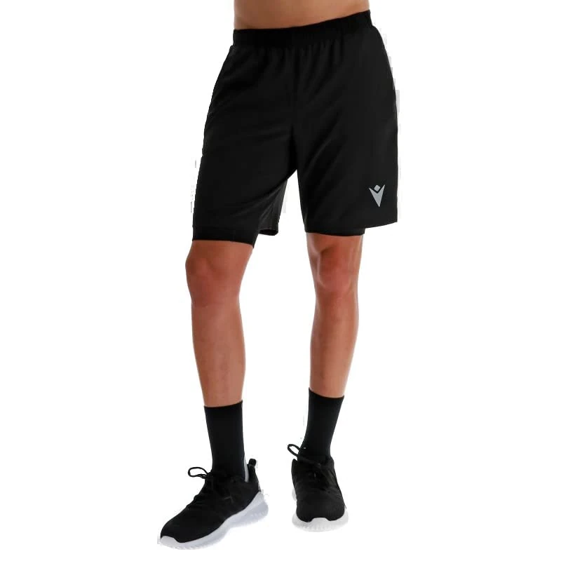 Macron Men's Padel Cb Matias Short Double Man Blk Running, Black, XX-Large