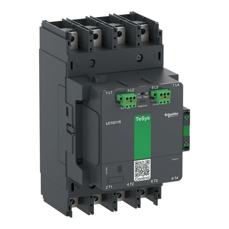 Schneider Electric High power contactor, TeSys Giga, 4 pole (4NO), AC-1 =440V 250A, advanced version, 200…500V wide band AC/DC coil