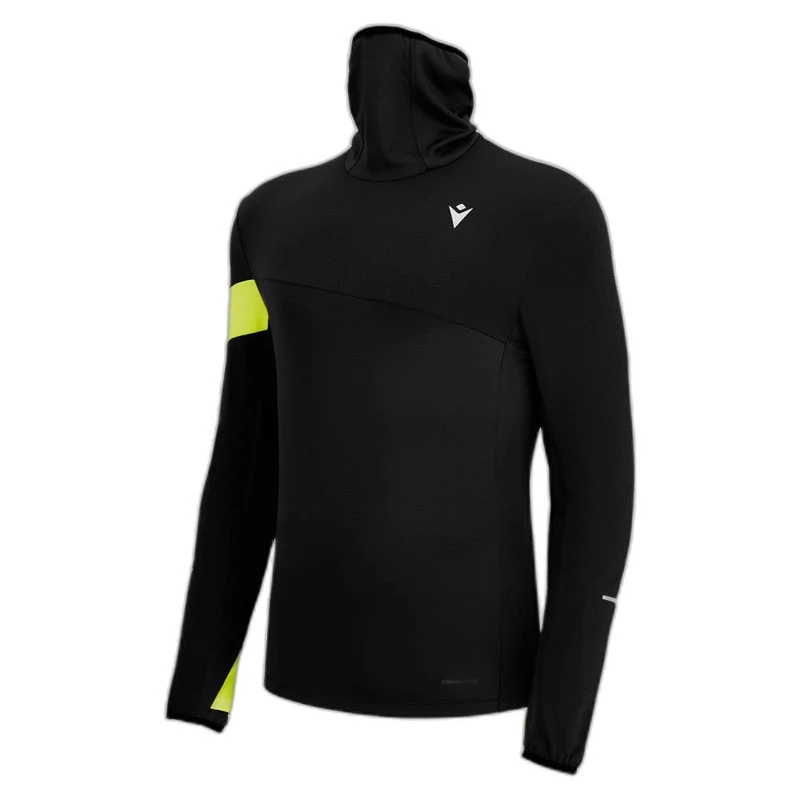 Macron Men's Run Fcc Edgar High Neck Top Man Blk/Nyel Jersey, Black-Yellow, M - Image 1