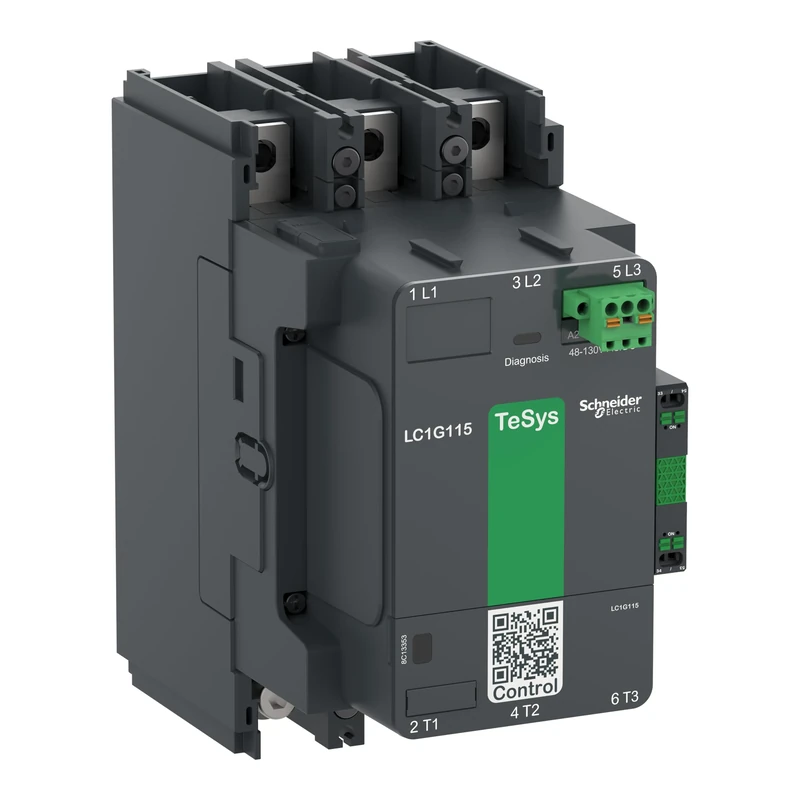 Schneider Electric High power contactor, TeSys Giga, 3 pole (3NO), AC-3 =440V 225A, standard version, 48…130V wide band AC/DC coil