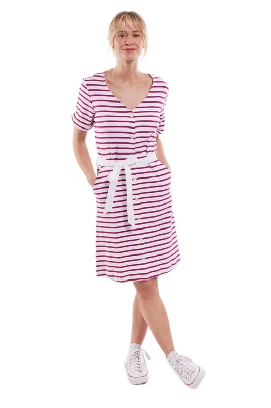 Armor Lux Women's Beach Dress Robe, White/Mosto, 14