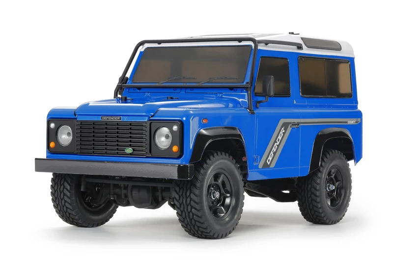 TAMIYA 47478 1:10 RC Landrover Defender 90 CC-02 HB La. Remote Controlled Car, Vehicle, Model Building, Assembly Kit, Blue