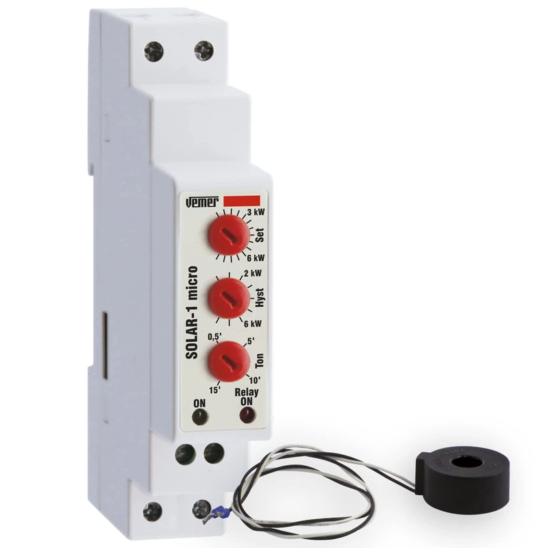 VEMER VE793900 Solar-1 Micro - Load Control Unit, Instrument Designed to Maximize Direct Energy Consumption Self-Produced by Solar Panels of Photovoltaic Systems, White
