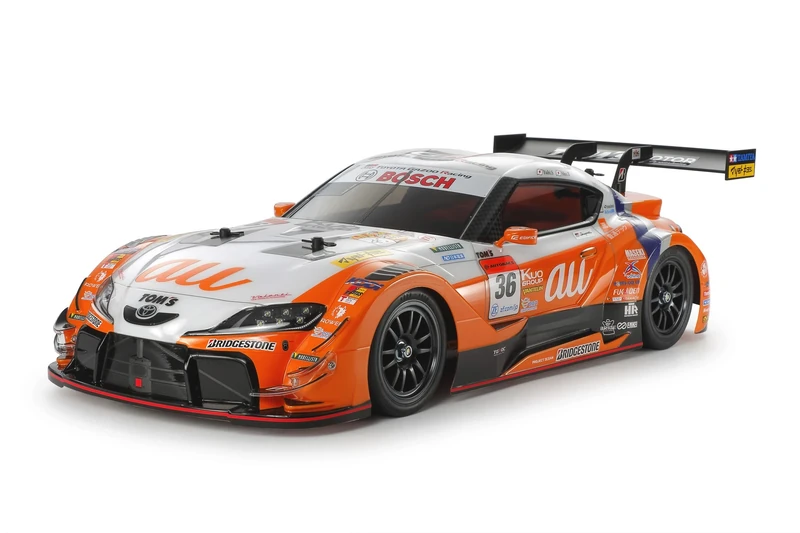 TAMIYA 58703 1:10 RC au Tom's GR Supra (TT-02) Remote Controlled Car, RC Vehicle, Model Building, Assembly Kit, Unpainted