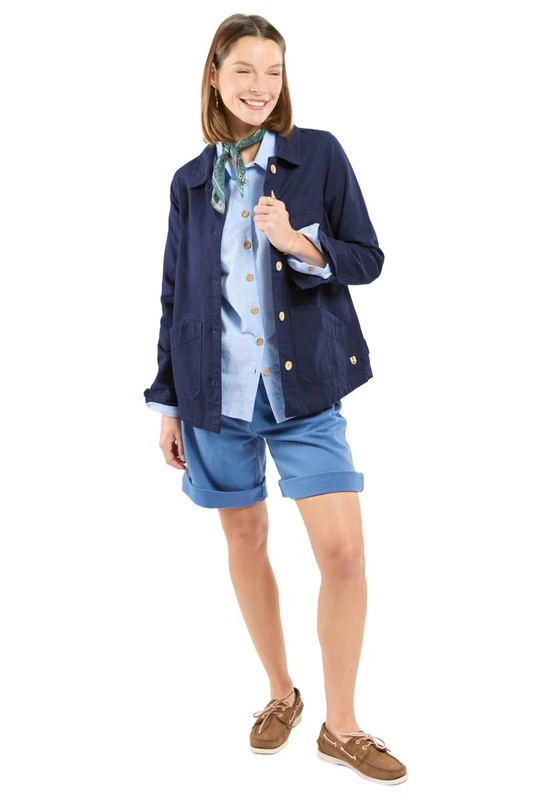 Armor Lux Women's Heritage Fisherman Jacket Short, Seal, UK 8 - Image 1